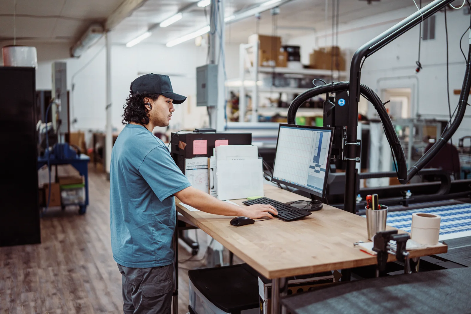 Produktion in einer professionellen Druckwerkstatt